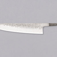 Hokiyama Gyuto 440C Damascus in 210mm (8.3") blade length is the Japanese version of the classic Western Chef’s knife. It comes without a handle, so you can choose and fit your own! It's made from 440C stainless steel and is low maintenance—both in rust resistance and long-term edge retention. Makes a great gift!