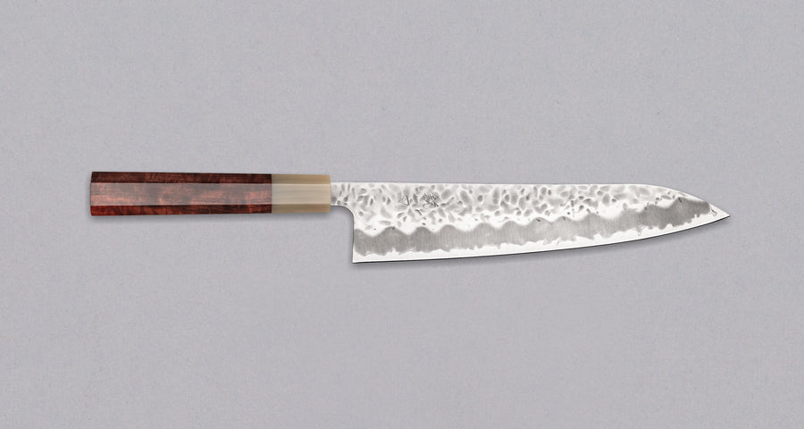 Hokiyama Gyuto Shirogami #1 Tsuchime Sandalwood 210mm (8.3")