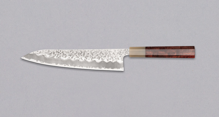 Hokiyama Gyuto Shirogami #1 Tsuchime Sandalwood 210mm (8.3")