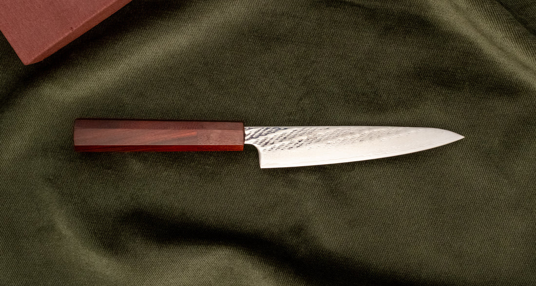 Hokiyama Petty Ginsanko Nawame Damascus 135mm (5.3") [Kaotan/Rosewood]