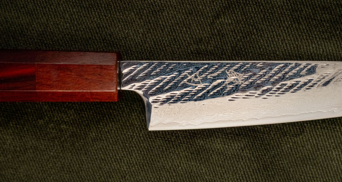 Hokiyama Petty Ginsanko Nawame Damascus 135mm (5.3") [Kaotan/Rosewood]