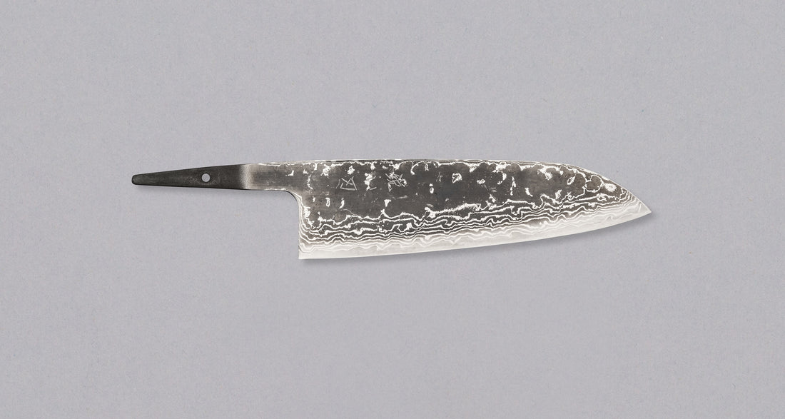 Hokiyama Santoku 440C Damascus 170mm (6.7") - BLADE