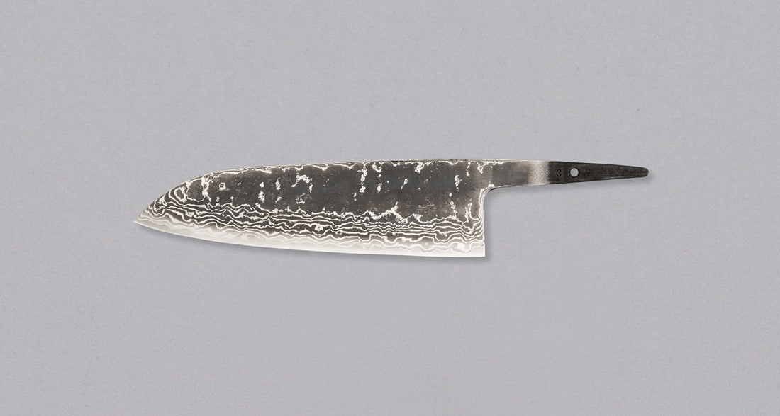 Hokiyama Santoku 440C Damast 170mm (6,7") - Klinge