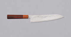 Hokiyama Gyuto Ginsanko Nawame Damascus 210mm (8.3") [Kaotan/Rosewood]