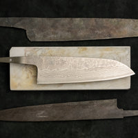 Hokiyama Santoku 440C Damascus 170mm (6.7") - BLADE