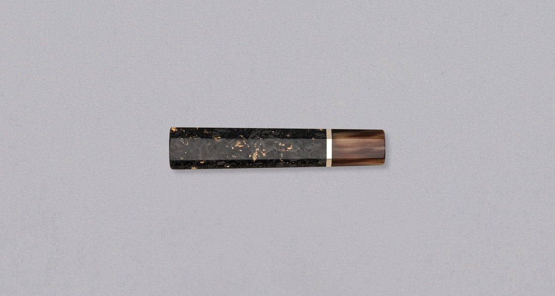 Japanese handle - Gold Carbon / Blond Buffalo [octagonal]
