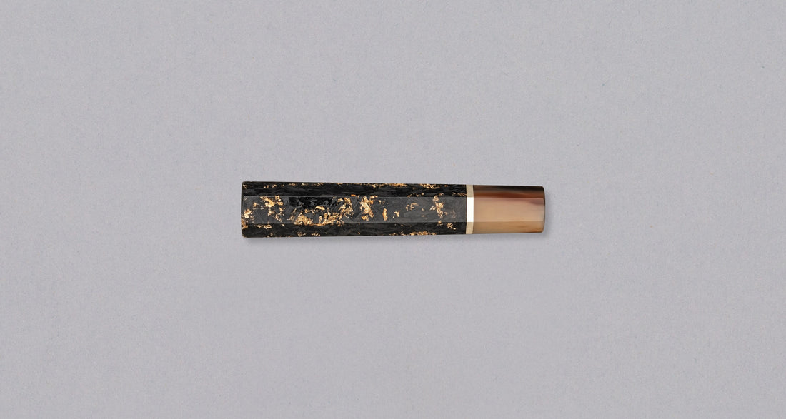 Japanese handle - Gold Carbon / Blond Buffalo [octagonal]