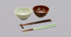 KURABI Mino Bowl and Chopstick Gift Set — Japanese Mino Ware Yusai