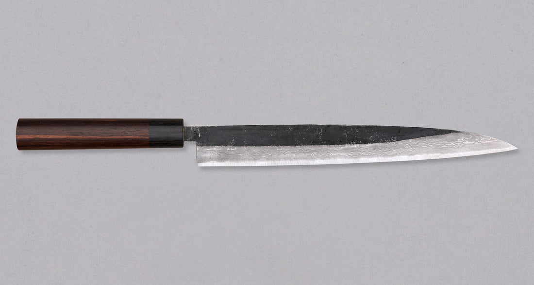 Kajiwara Sujihiki Aogami #2 Kuro-uchi Damascus 270mm (10.6")