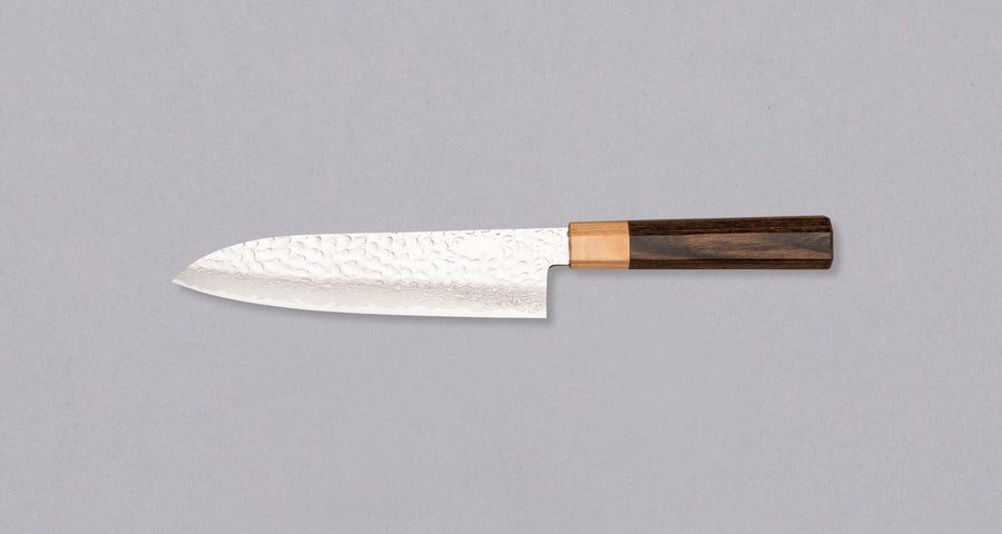 Kotetsu Santoku VG-10 Damascus 180mm (7.1") [pakka wood]