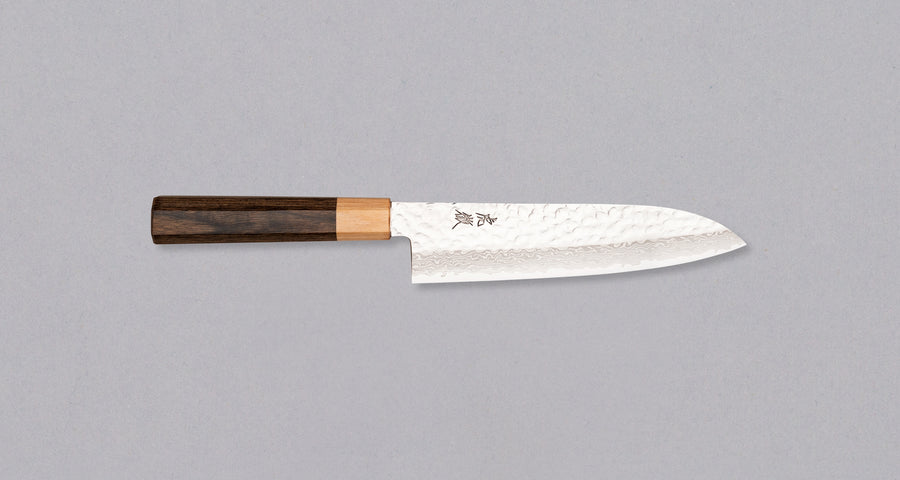 Kotetsu Santoku VG-10 Damascus 180mm (7.1") [pakka wood]