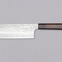 Kouhei-Shinmatsu ZDP-189 Nakiri Silver comes as the culmination of a decade’s worth of expertise and mastery of Japanese knife forging, passed down through generations within the Suncraft smithy. ZDP-189 steel knives are extremely rare and are made by Suncraft specifically for SharpEdge. 