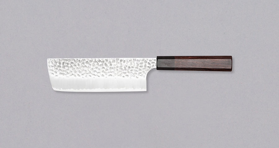 Kouhei-Shinmatsu ZDP-189 Nakiri Silver comes as the culmination of a decade’s worth of expertise and mastery of Japanese knife forging, passed down through generations within the Suncraft smithy. ZDP-189 steel knives are extremely rare and are made by Suncraft specifically for SharpEdge. 