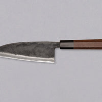 Discover the Kurokaze Ryo-Deba Aogami #2 Kuro-uchi 165mm – a robust, double-bevel deba knife crafted for fish enthusiasts and chefs alike. Unlike traditional single-bevel debas, this Ryo-Deba is easier to sharpen and ideal for tackling tough tasks, from slicing through large fish bones to handling chicken. Designed with a symmetrical blade, it’s perfect for both right- and left-handed users. Built for serious kitchen work, this durable knife is a must-have for professionals and skilled home cooks, especiall