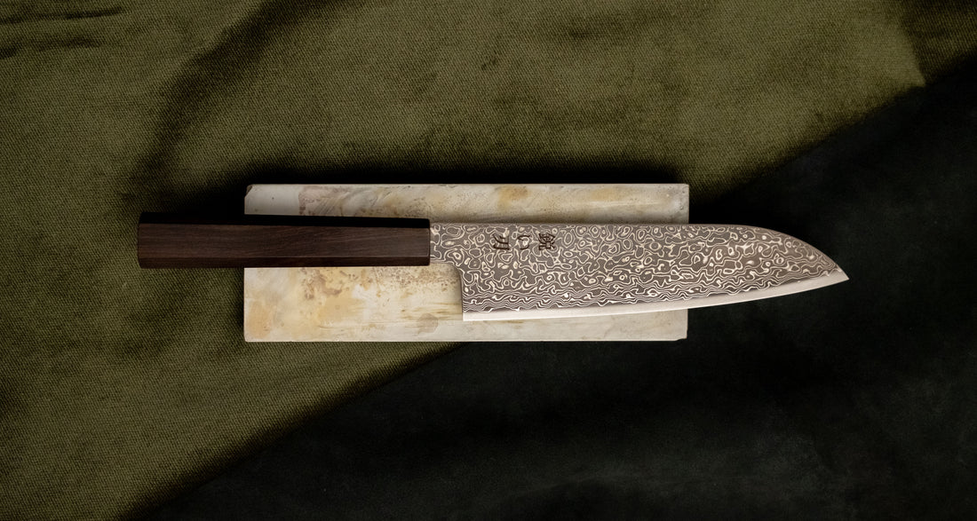 Kurozome Santoku VG-10 Nickel Damascus 180mm (7.1")