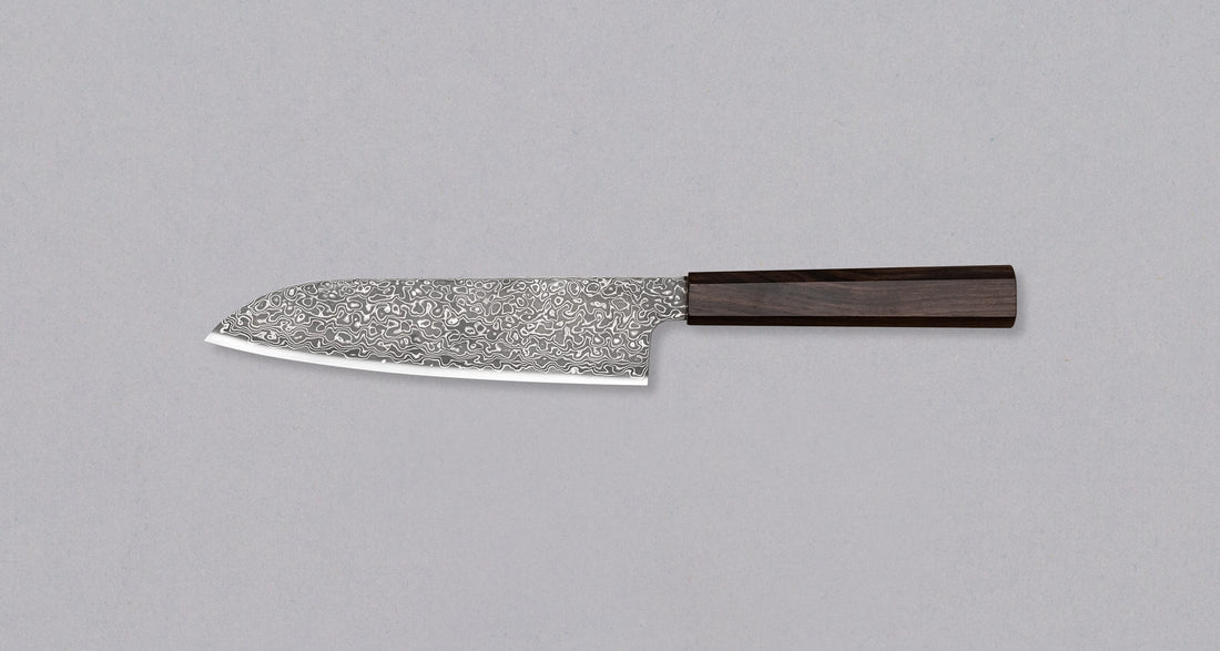 Kurozome Santoku VG-10 Nickel Damascus 180mm (7.1")