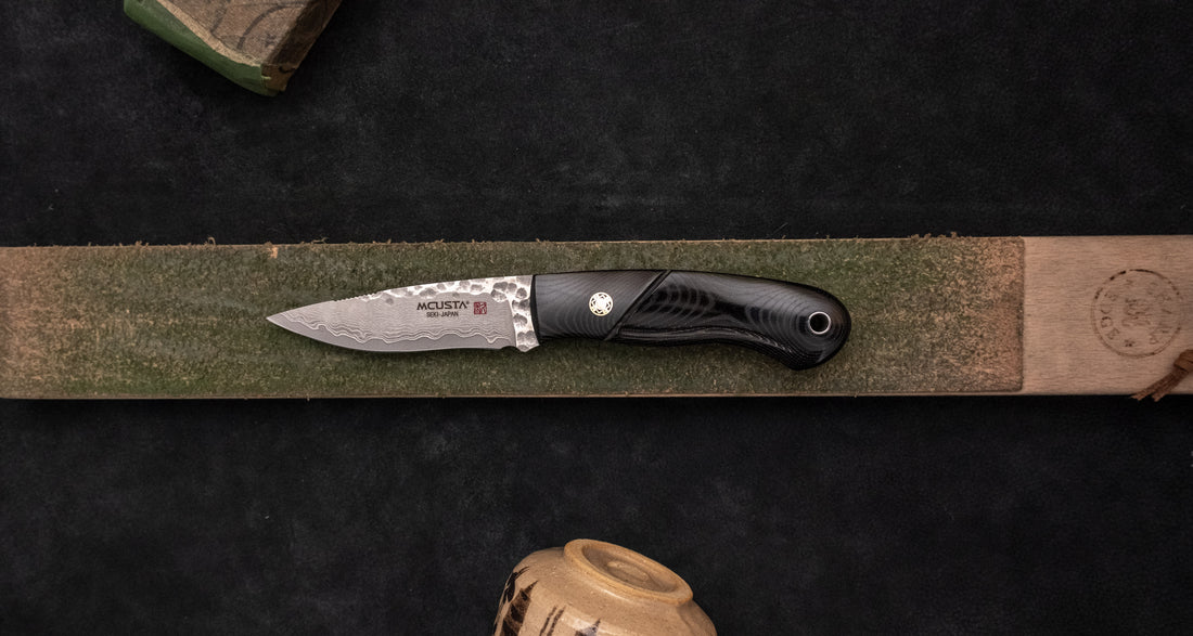 Mcusta Mike Irie Sport 100 Damascus VG-10 Black Micarta Fixed Blade [MC-0232DB]
