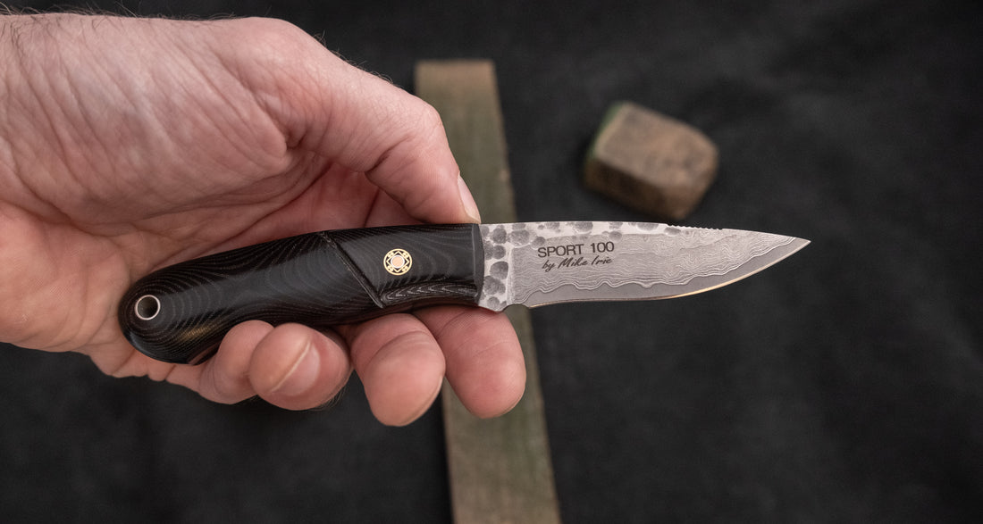 Mcusta Mike Irie Sport 100 Damascus VG-10 Black Micarta Fixed Blade [MC-0232DB]