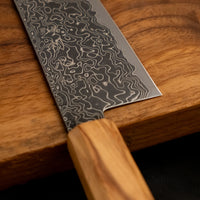 Hatsukokoro Mercury Kiri-Gyuto Kurozome Damascus 210mm (8.3") [Mono Olivewood]