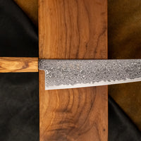 Hatsukokoro Mercury Kiri-Gyuto Kurozome Damascus 240mm (9.4") [Mono Olivewood]