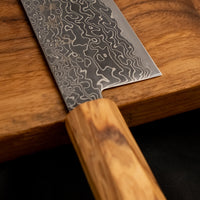 Hatsukokoro Mercury Kiri-Gyuto Kurozome Damascus 240mm (9.4") [Mono Olivewood]