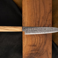Hatsukokoro Mercury Petty Kurozome Damascus 150mm (5.9") [Mono Olivewood]