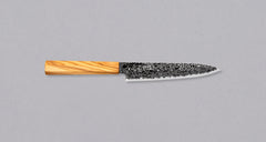 Hatsukokoro Mercury Petty Kurozome Damascus 150mm (5.9") [Mono Olivewood]