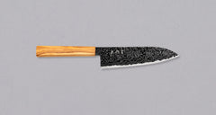 Hatsukokoro Mercury Santoku Kurozome Damascus 180mm (7.1") [Mono Olivewood]
