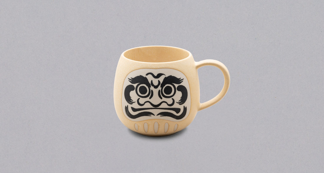 Mino Japanese Daruma Mug [beige]