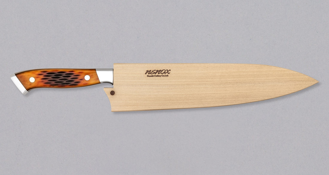 NENOX-S Gyuto Migaki 240mm (9,4") [Os sculptat Amber]