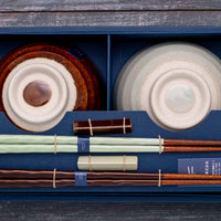 KURABI Mino Bowl and Chopstick Gift Set — Japanese Mino Ware Yusai