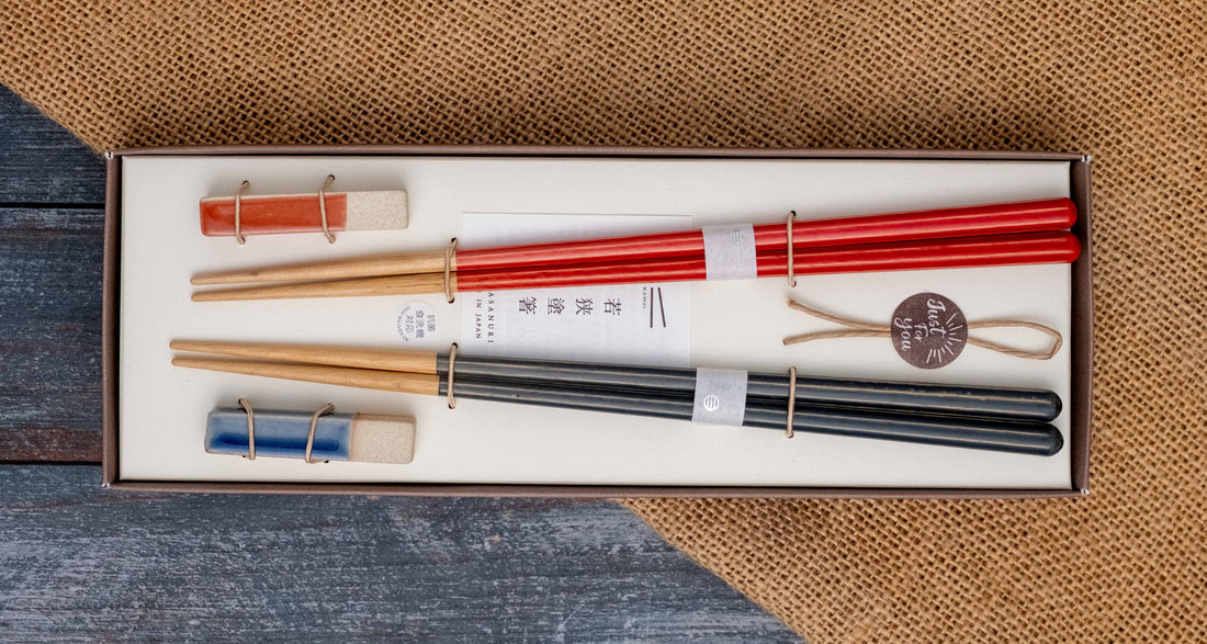 Haze Chopstick Gift Set – Navy Blue and Red
