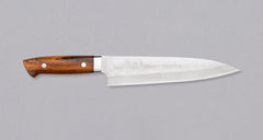 Saji Gyuto SRS13 Tsuchime 240mm (9.4") is a multi-purpose Japanese kitchen knife, suitable for preparing meat, fish, and vegetables. It’s a truly out-of-this-world piece of knifemaking. Its heart was forged out of SRS13, a high-speed powder steel, renowned for its high hardness and excellent corrosion resistance.