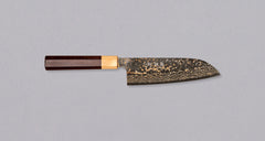 Saji&nbsp;Santoku VG-10 Gold RWO 165mm&nbsp;is a versatile Japanese kitchen knife suitable for preparing meat, fish and vegetables. However, it would be an injustice to call it just a kitchen knife, as it is a remarkable example of blacksmith's craftsmanship - from its unique design to its very&nbsp;specific features.