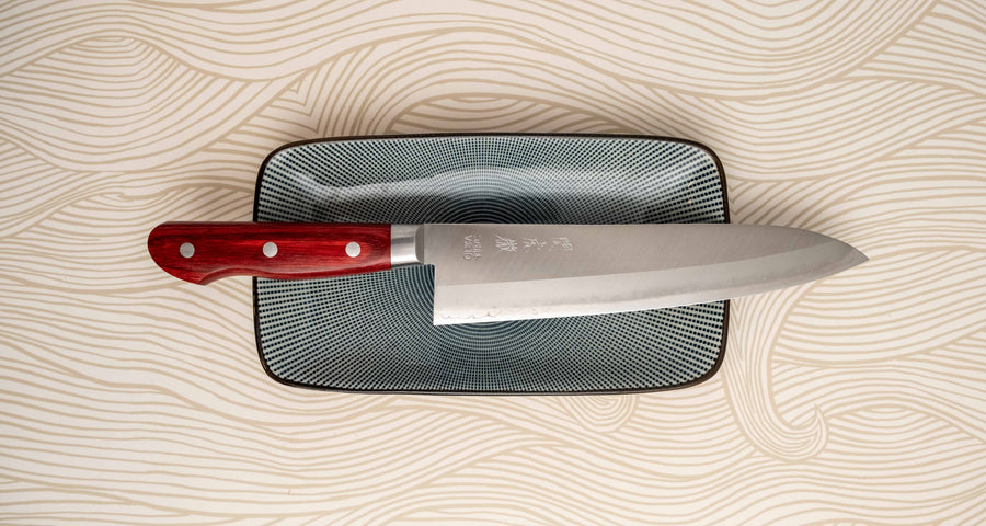Seki Kotetsu Gyuto Vg-10 Migaki 200mm (7.9") [red pakkawood]