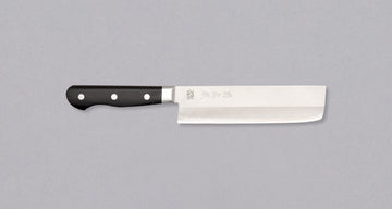 Seki Kotetsu Nakiri Vg-10 Migaki 165mm (6.5") [black pakkawood]