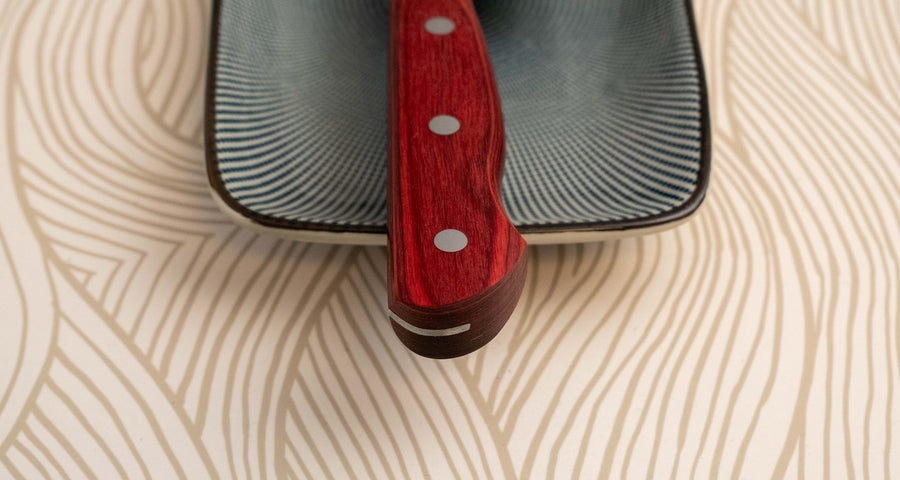 Seki Kotetsu Nakiri Vg-10 Migaki 165mm (6.5") [red pakkawood]