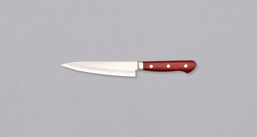 Seki Kotetsu Petty Vg-10 Migaki 135mm (5.3") [red pakkawood]