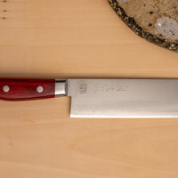 Seki Kotetsu Nakiri VG-10 Migaki 165mm (6.5") [red pakkawood]