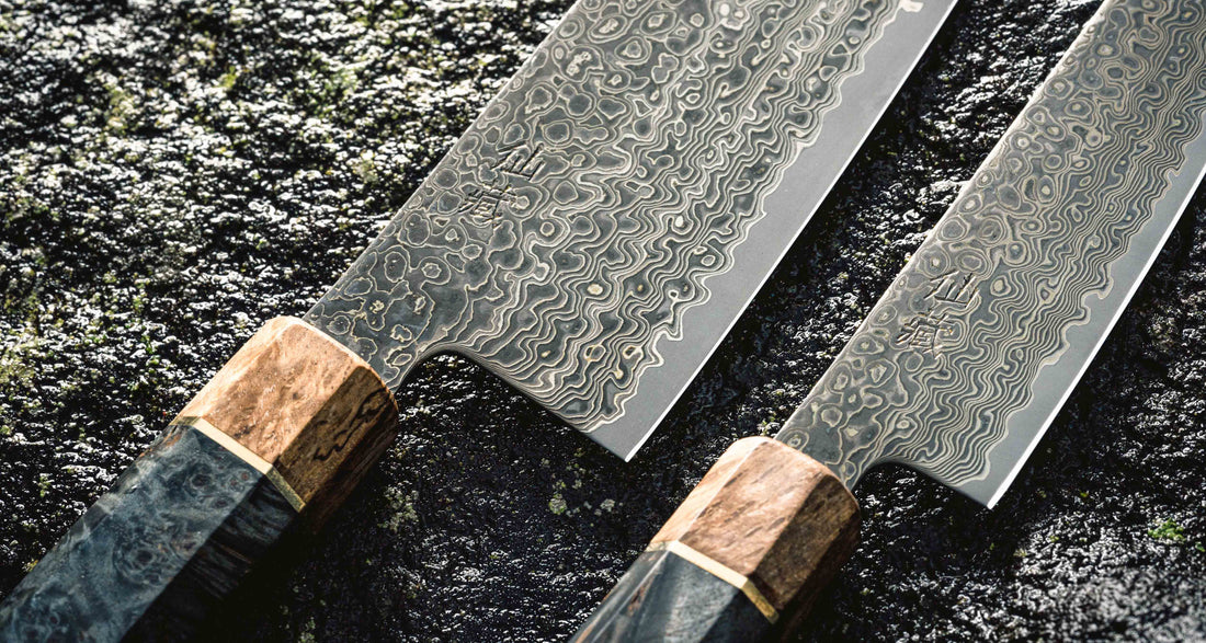 The Senzo Dawn Limited Edition Gyuto SG2 200mm (7.9") is a multi-purpose Japanese knife, hand-made in the Japanese smithy Suncraft. It's a stunning collector's item. The knife is fitted with a traditional Japanese octagonal handle topped with a special ferrule made from the wood of a 300-year-old holy oak tree.