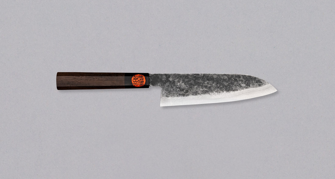 Tanaka Santoku Aogami #2 Kuro-uchi Damascus 165mm (6.5")