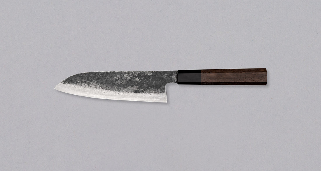 Tanaka Santoku Aogami #2 Kuro-uchi Damascus 165mm (6.5")