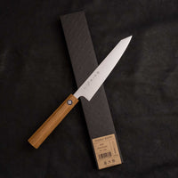 Tojiro Petty Reppu SG2 150 mm knife with SG2 powder steel core and a durable teak wood handle, ideal for precise kitchen tasks.