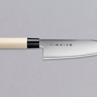 Tojiro Santoku Zen 165mm (6.5")_1
Tojiro Santoku Zen in 165mm is a great choice if you're looking for a handy, multi-purpose, low-maintenance knife that is very affordable. Stainless steel, traditional Japanese magnolia wood handle, minimalist blade finish - enjoy the classic Japanese aesthetic.