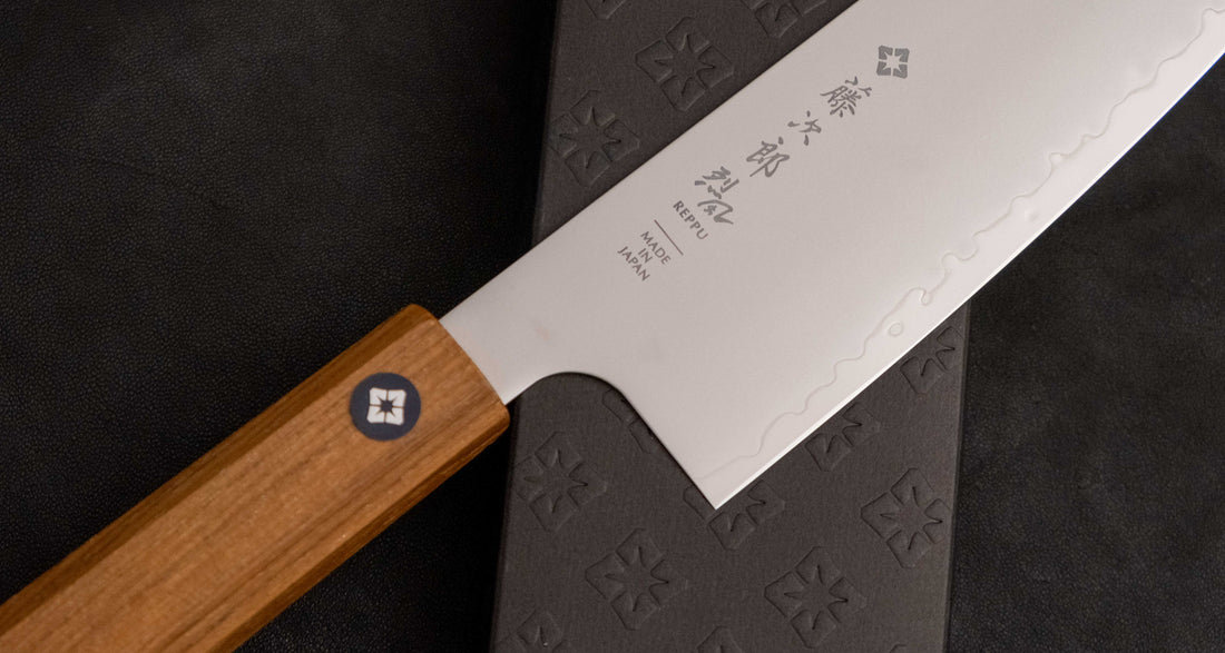 Close-up of the heel of the Tojiro Bunka Reppu SG2 170mm knife, showcasing the precision and craftsmanship of the blade's construction.