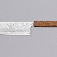 Tsunehisa Nakiri Damascus Tsuchime Oak 165mm (6.5"). Extreme sharpness will make this Tsunehisa Nakiri Oak a true kitchen slayer where no veggies will stand a chance. High performance steel, clean Japanese design, low maintenance and a price you don't have to break the bank to buy one makes this nakiri a real bargain.