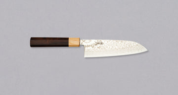 Tsunehisa Santoku SLD Damascus 165mm (6.5") [Rosewood-Cedar]