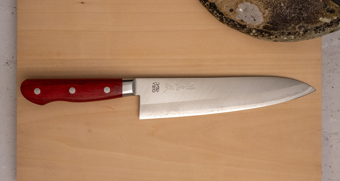 Seki Kotetsu Gyuto VG-10 Migaki 200mm (7.9") [red pakkawood]