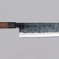 The Gyuto design is intended for versatile use for chefs who prefer medium size multi-purpose knife, suitable to cut meat, fish and vegetables. ZDP-189 Gyuto Black is manufactured at the smithery of Yoshida Hamono in Japan, a family company with an age-long tradition in manufacturing state-of-the-art tools by hand.