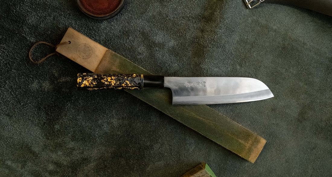 ZDP-189 Santoku Silver Gold Carbon 180mm (7.1")